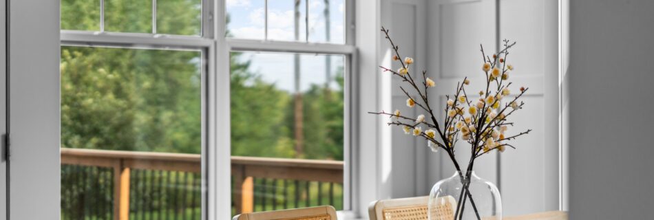 Bright window view showcasing real estate photography and authentic home details.