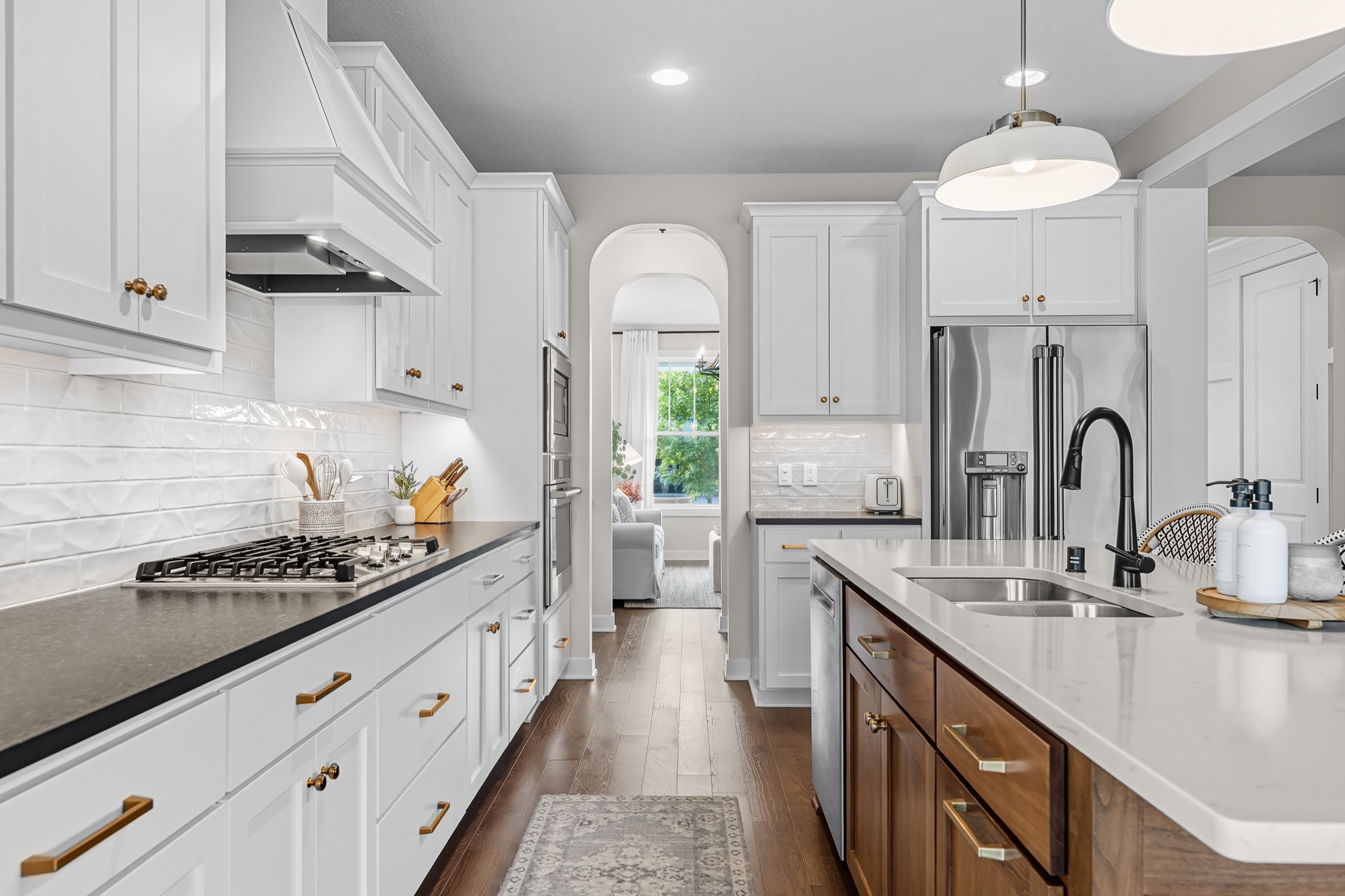 Modern kitchen interior showcasing real estate photography and videography services.