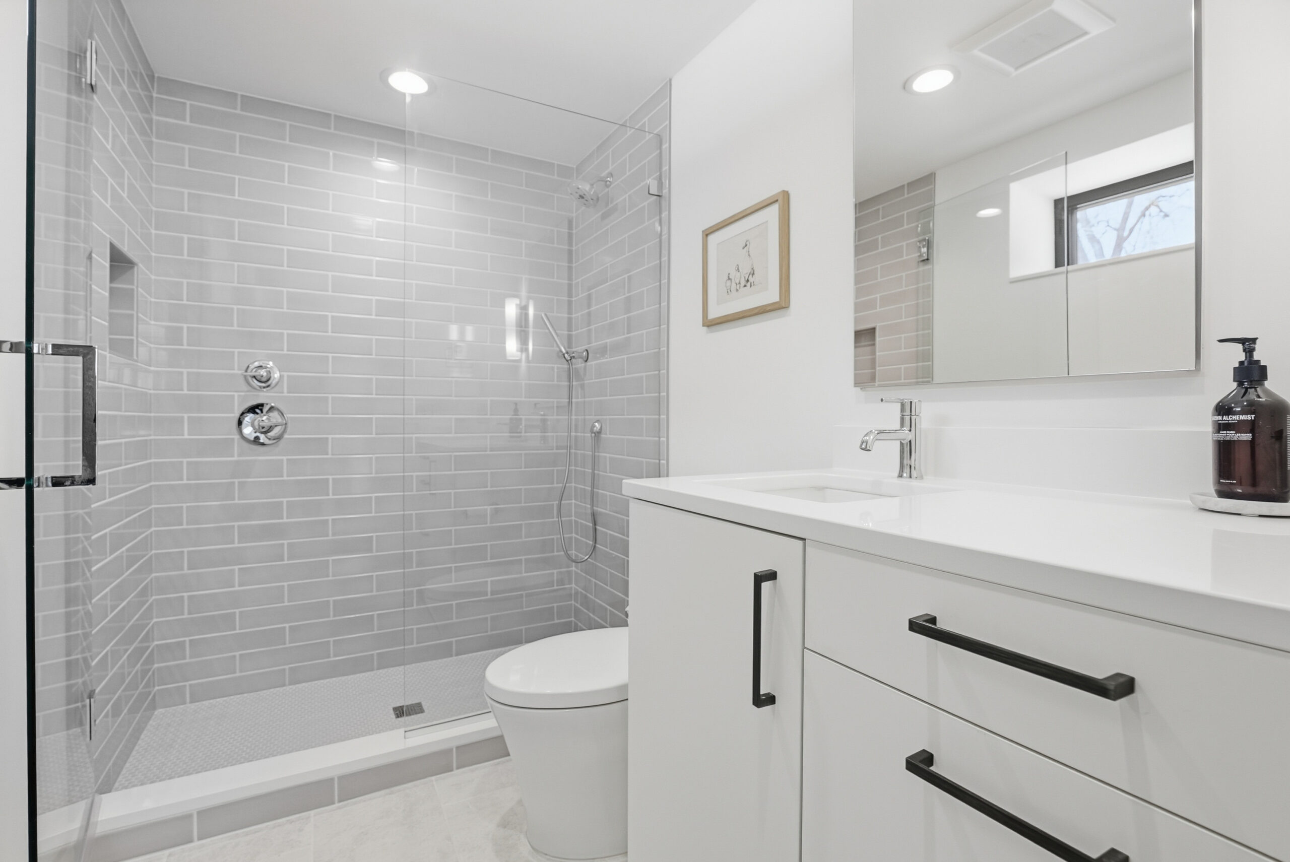 Modern bathroom photography showcasing high-quality media for personal branding.