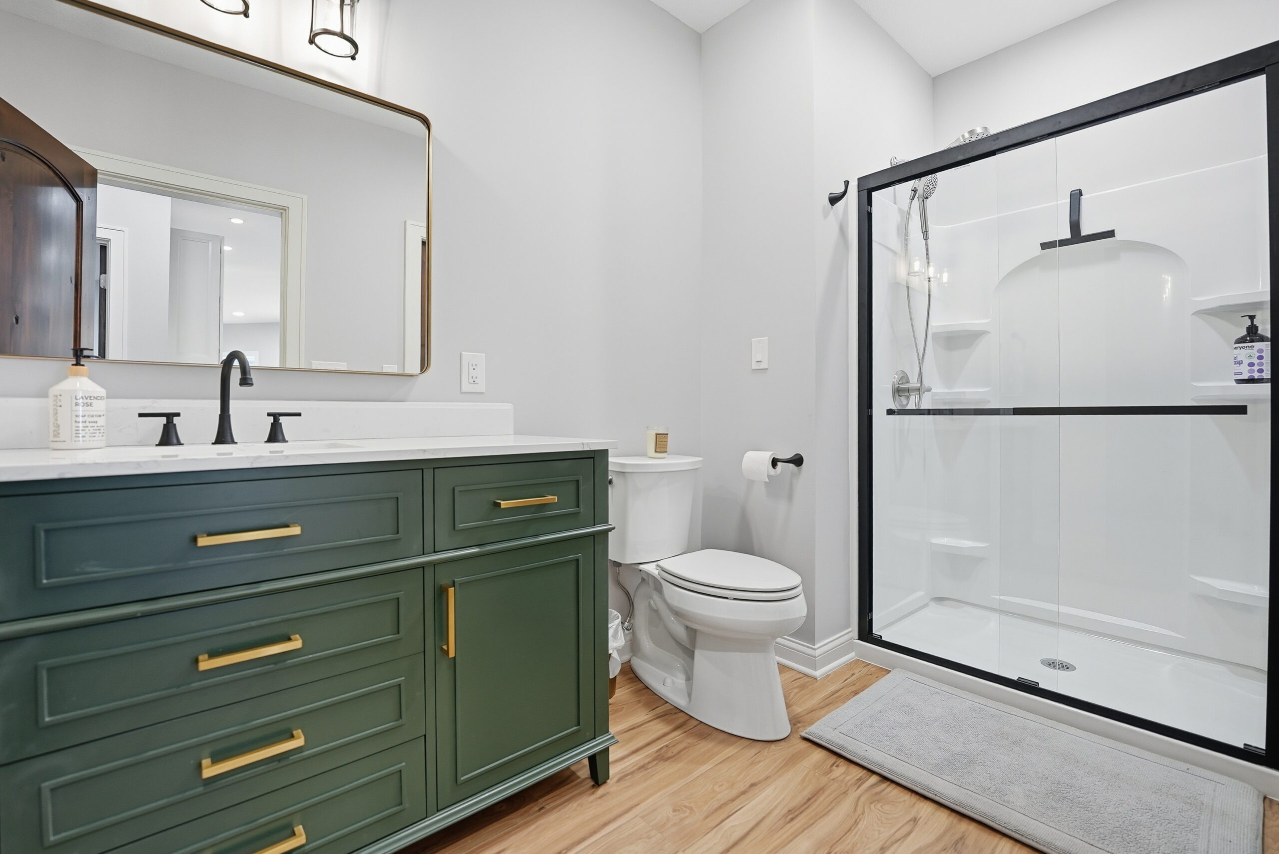 Modern bathroom interior showcasing real estate photography and design.