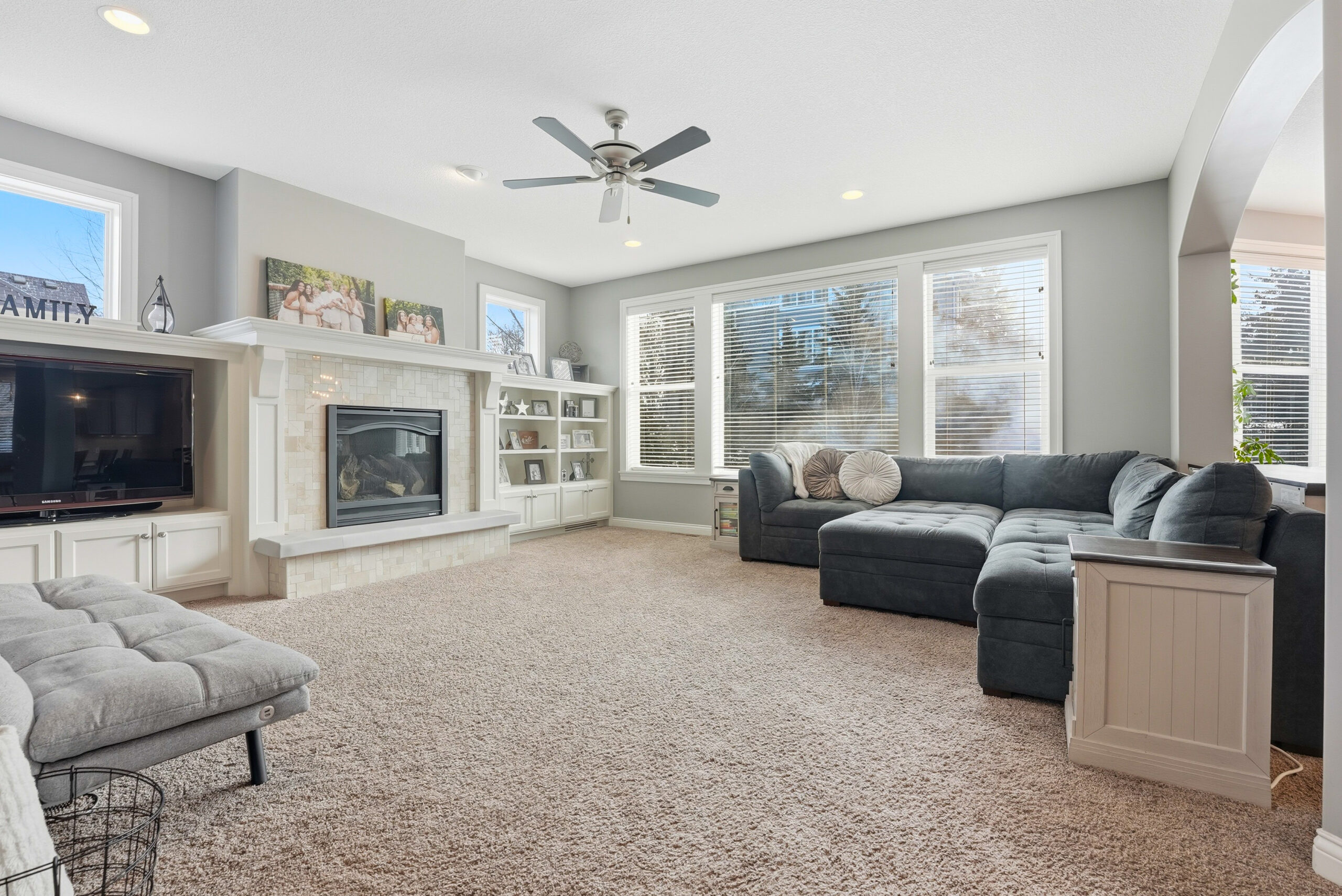 Interior of living room showcasing real estate photography and design.