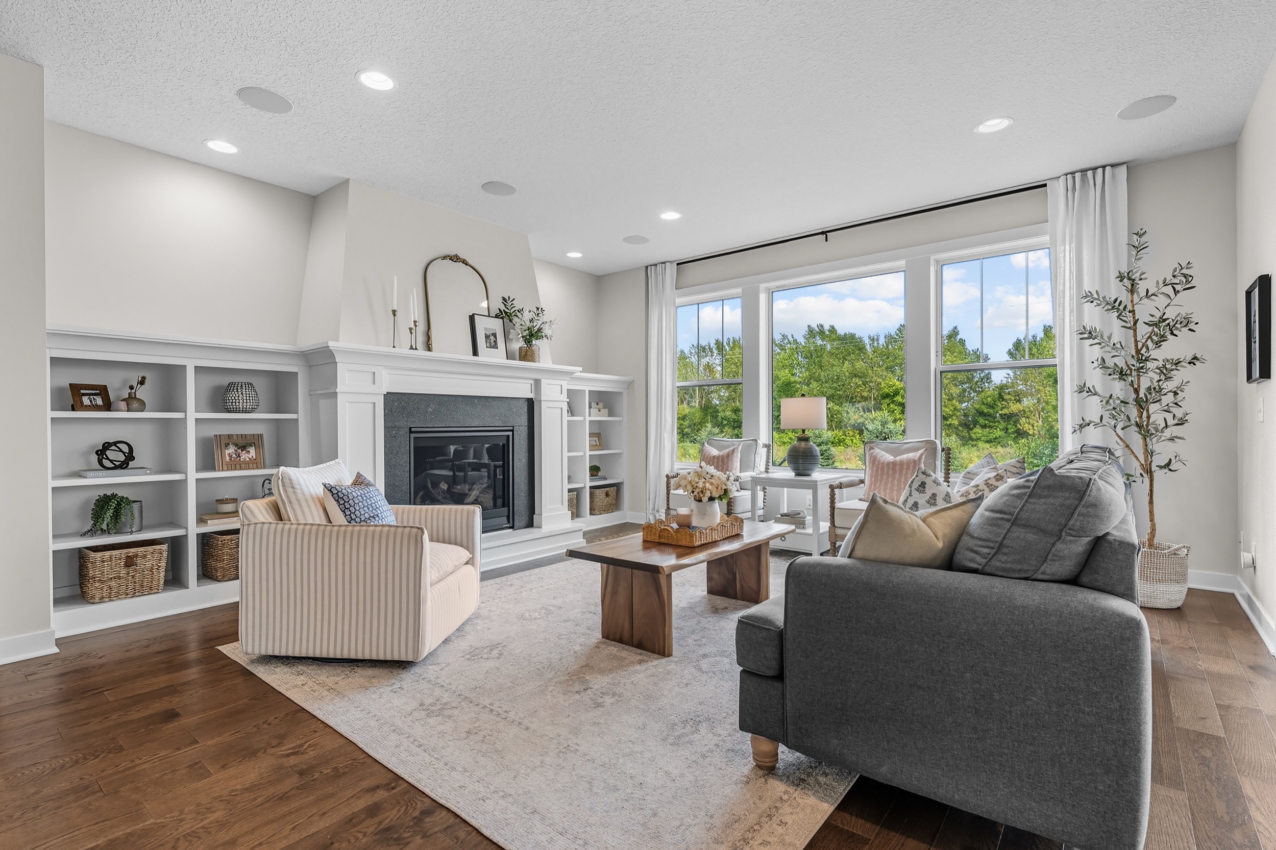 Stylish living room interior showcasing real estate photography and videography services.