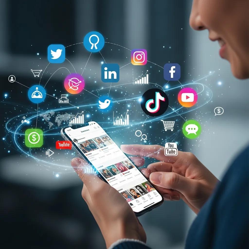Person engaging with social media on smartphone representing real estate marketing strategies and increased listing visibility.
