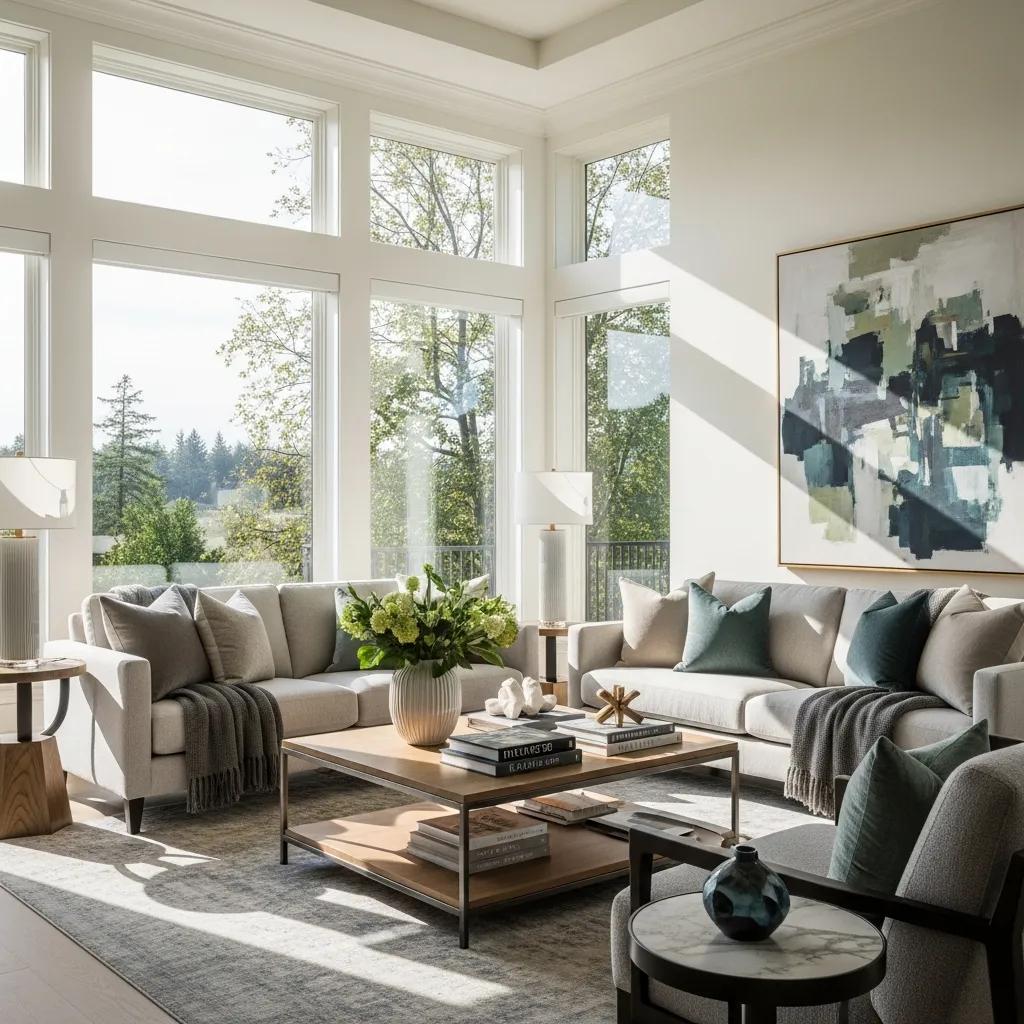 Staged living room showcasing professional real estate photography techniques and stunning listing appeal in Wazyata, MN